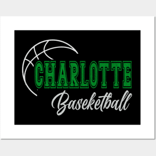 Classic Name Charlotte Vintage Styles Green Basketball Posters and Art